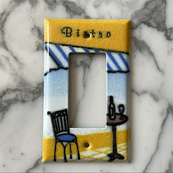French Bistro Enamel Rocker Switchplate Cover - Picture 1 of 7
